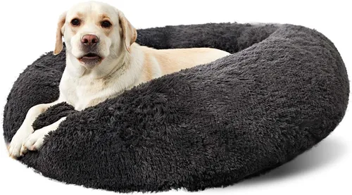 Vista 13 de ANWA - Cama redonda para perro mediano, lavable, cama tipo dona para perro grande, cómoda, acogedora y relajante