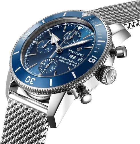 Vista 2 de Breitling Superocean Heritage II cronógrafo cronómetro automático esfera azul reloj para hombre A13313161C1A1, Reloj de buceo, cronógrafo