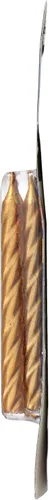 Vista 5 de Paquete de 20 ~ Culpitt Gold Spiral ~ Velas para decoración de pasteles