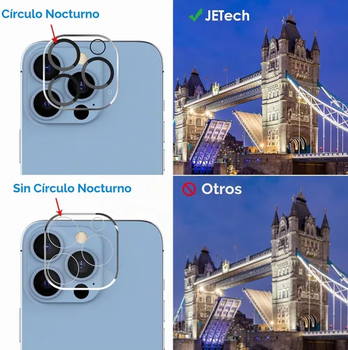Vista 6 de JETech Protector de lente de cámara para iPhone 13 Pro Max de 6.7 pulgadas y iPhone 13 Pro de 6.1 pulgadas, vidrio templado 9H, transparente HD