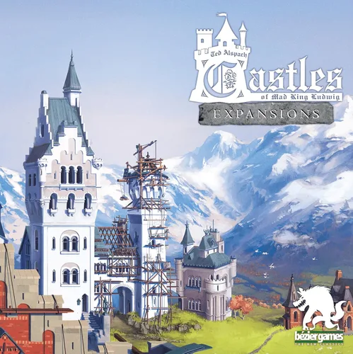 Vista 2 de Expansiones de Castles of Mad King Ludwig: complemento modular masivo con renovaciones, pasajes secretos, fosos, torres, decretos reales, fichas