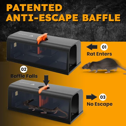 Vista 2 de X-PEST Trampas Eléctricas para Ratas de Interior para el Hogar, Anti-Escape, Sin Contacto, Sin Vista, Trampa Eléctrica Efectiva y Humana para Ratas