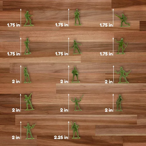 Vista 2 de Fun Central Green Army - Figuras de acción de soldado de juguete para niños, paquete a granel de 144 soldados en posturas surtidas