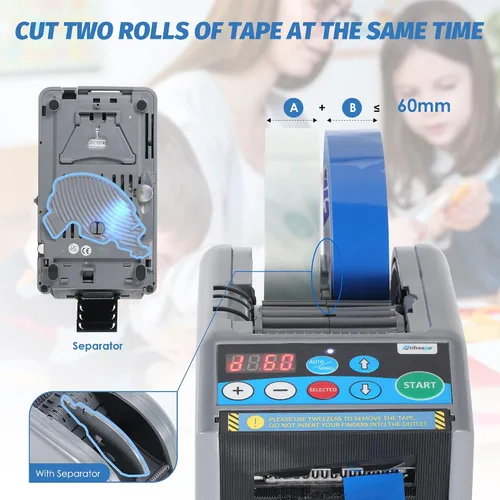 Vista 5 de dispensador automático de cinta+caja de cuchillo de repuesto