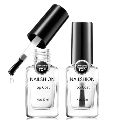 Vista 14 de Capa base y capa superior, esmalte de uñas regular transparente, rico en calcio VE secado rápido al aire fortalecimiento de uñas, sin gel, 2 piezas