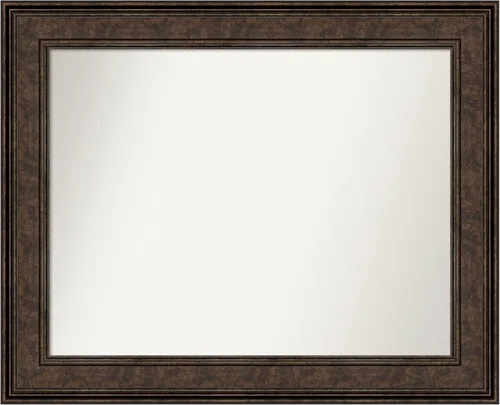 Vista 756 de Amanti Art Espejo de pared personalizado no biselado (25 x 25 pulgadas), marco de bronce acentuado, varios tamaños personalizados, espejo de baño
