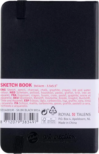 Vista 4 de Talens Art Creation Cuaderno de bocetos negro 9X14 cm, 140 gramos (9314001M)