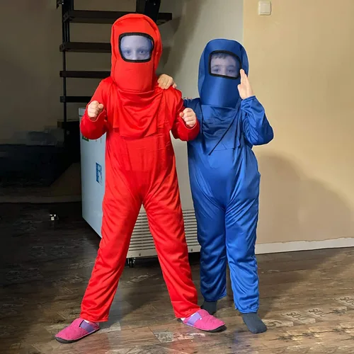 Vista 6 de Disfraz de astronauta A-mong, overoles para niños, para Halloween, cosplay, fiesta de Navidad