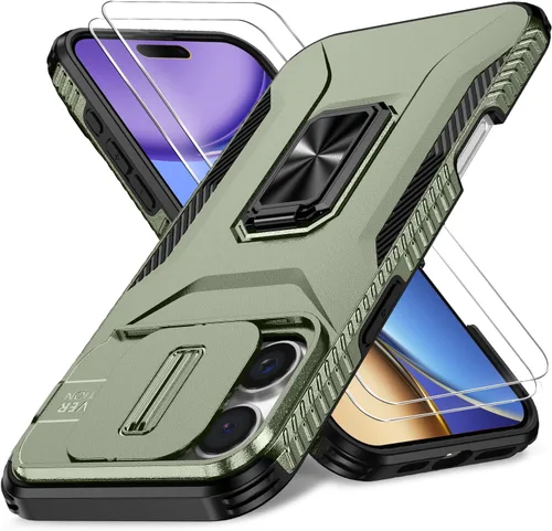 Vista 23 de Funda HakkTaoo para iPhone 13/iPhone 14 de 6.1 Pulgadas con Funda Deslizante para Cámara + Protector de Pantalla (2 Paquetes), Funda Protectora a