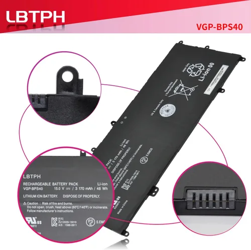 Vista 3 de VGP-BPS40 Batería para Sony VAIO Flip SVF 14A 15A SVF14N SVF14N11CXB SVF14NA1UL SVF15N17CXB SVF15N18PXB SVF15N23CGS SVF15N27CGB SVF15N27CGB