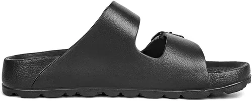 Vista 2 de FUNKYMONKEY - Sandalias planas cómodas para mujer, de etilvinilacetato, ajustables con hebilla doble