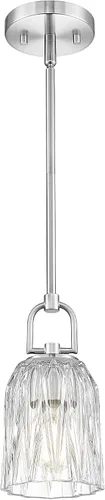 Vista 13 de FEMILA Lámpara Colgante Dorada, Accesorios de Iluminación Colgante de 4", Iluminación para Isla de Cocina, Vidrio Martilleado, Base E26, 4FY86MIL BG