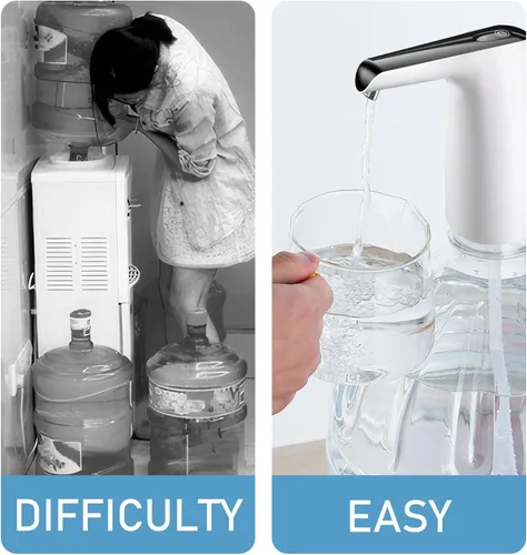 Vista 4 de Bomba de botella de agua, dispensador de agua, bomba eléctrica de botella de agua, dispensador de jarra de agua recargable por USB, dispensador