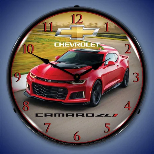 Vista 2 de 2017 Chevrolet Camaro ZL1 LED Reloj de Pared, Retro/Vintage, Iluminado, 14 pulgadas