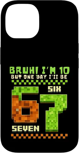 Vista 4 de Bruh I'm 10 But One-Day I'll Be 67 Retro 10th Birthday Kids Case for iPhone 17