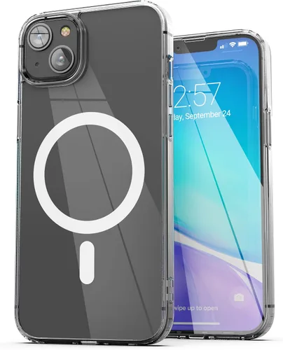 Vista 7 de ENCASED Funda magnética con protector de pantalla para iPhone 14 Plus de 6.7 pulgadas, compatible con MagSafe (transparente)