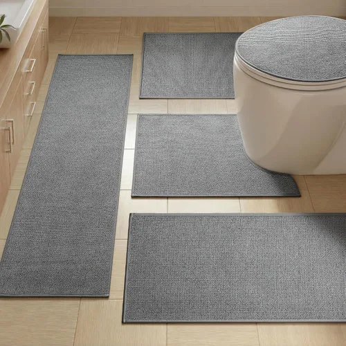 Vista 18 de YIHOUSE Tapete de baño antideslizante, absorbente, de secado rápido, para el suelo del baño, delgado, para debajo de la puerta, lavable de pelo bajo
