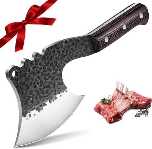 Vista 10 de Dream Reach Cuchillo Cuchilla de Carnicero de Servicio Pesado Cortador de Huesos de Acero Inoxidable Hacha de Carnicero Forjada a Mano Cuchillo
