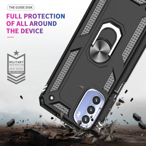 Vista 5 de LeYi Funda para Moto G Stylus 2022 4G (no compatible con 5G), funda para Moto G Stylus con 2 protectores de pantalla, funda protectora de grado Oro
