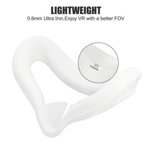 Vista 4 de VR Silicone Face Cover for Oculus Quest 2 Headset with Protective Lens Cover Accessories Sweat Proof (Black and White)