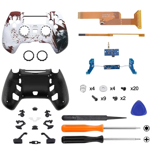 Vista 3 de eXtremeRate Blood Zombie Decade Tournament Controller (DTC) Upgrade Kit for PS4 Controller JDM-040050055, Upgrade Board & Ergonomic Shell & Back
