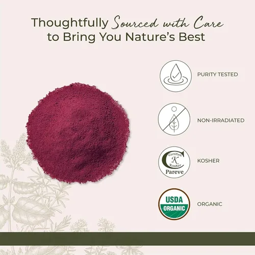 Vista 4 de Starwest Botanicals Polvo de raíz de remolacha orgánica, 1 libra Certificado orgánico USDA