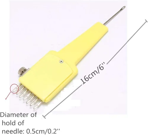 Vista 7 de Mollytek Herramienta de transferencia de máquina de tejer peine 1x7 agujas Herramienta de transferencia ajustable para máquina de tejer de 0.177