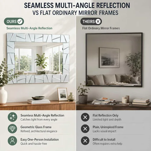Vista 5 de Espejos decorativos modernos 3D para pared, espejo de sala de estar