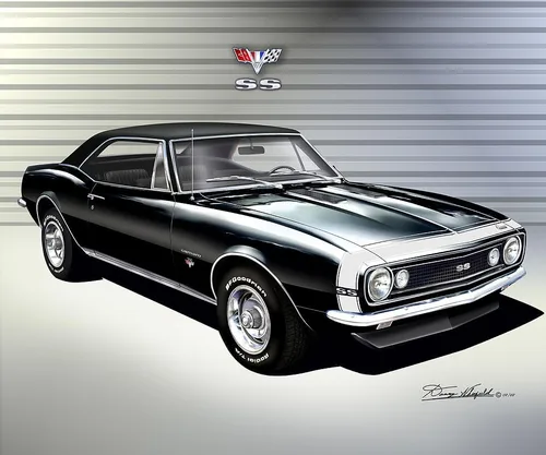 Vista 4 de 1967 Chevrolet Camaro SS Fine Art Prints By Danny Whitfield (Size 24 x 36, RED)