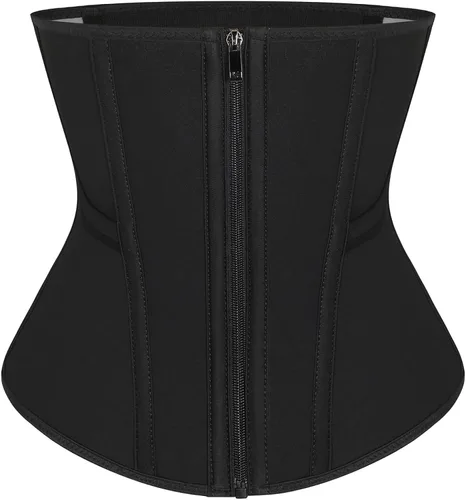 Vista 7 de Wonder-Beauty Entrenador de cintura para mujer, corsé con control de abdomen, entrenador de cintura, talla grande con 8 huesos de acero y bolsillo