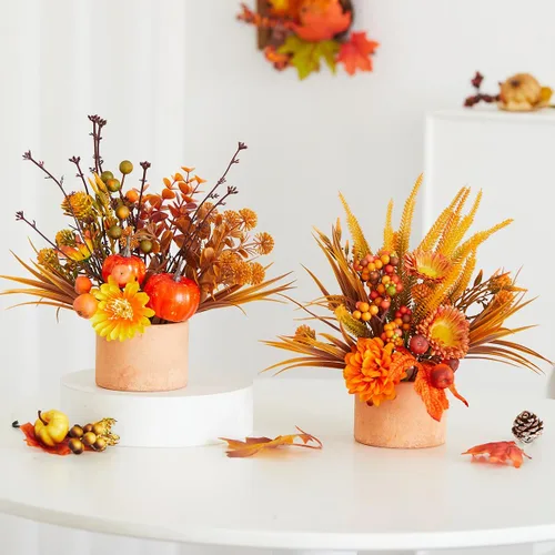 Vista 9 de Decoración de Árbol de Navidad Pequeño de Arpillera con Luces - Mini Árbol Artificial de Mesa Central para Decoraciones Navideñas de Interior Casa