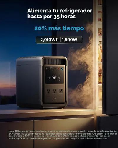 Vista 2 de Anker SOLIX S2000 Estación de energía portátil con panel solar de 400 W