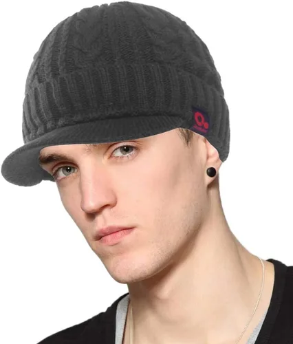 Vista 39 de Janey&Rubbins Gorro de punto diario con orejeras con forro polar y calavera