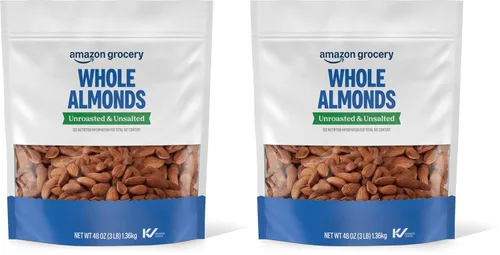 Vista 6 de Marca Amazon - Almendras enteras crudas Happy Belly, 48 onzas (Paquete de 1)