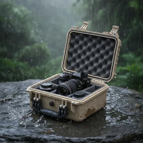 Vista 2 de MEIJIA Funda protectora portátil impermeable para todo tipo de clima, funda rígida, funda para cámara con espuma de ajuste personalizado, compatible