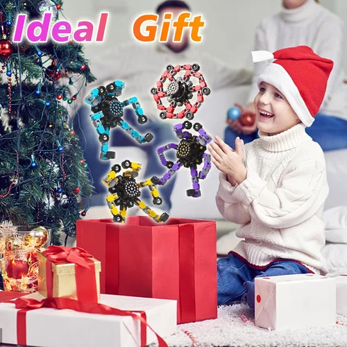 Vista 7 de Gokeey Regalos de Calcetín Navideño para Nietos Fidget Spinners Transformables para Niños y Adultos Alivio del Estrés Juguetes Sensoriales Fidget