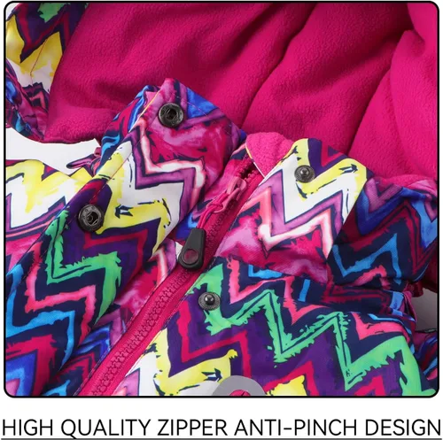 Vista 3 de AIMISYOU Conjunto de chaqueta y pantalones de esquí para niños, abrigos de lluvia para snowboard de invierno, trajes de nieve para niñas y niños