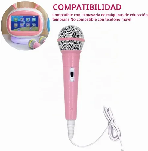 Vista 4 de EKDJKK Micrófono con cable, micrófono portátil con cable de 0.138 in, conector ligero sin batería, máquina de canto, micrófono de mano con cable