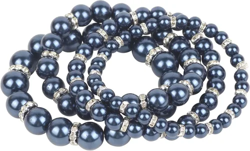 Vista 9 de Coiris 4 unids/set imitación perlas pulseras cristal mujeres multi capa (BR1113)