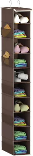 Vista 8 de Organizador de zapatos colgante para armario, organizadores de zapatos de 10 niveles y almacenamiento, soporte para zapatos que ahorra espacio