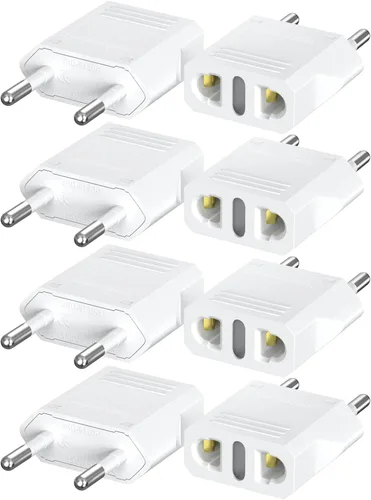 Vista 21 de Travel Adapter, 8 Pack of US/CA to European Plug Adapter Travel Power Plug Universal Power Jack Wall Plug Converter (Black)