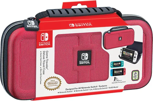 Vista 8 de RDS Officially Licensed Nintendo Switch Deluxe OLED, Nintendo Switch, & Switch Lite Game Traveler Case - Purple Ballistic Nylon, Viewing Stand, &