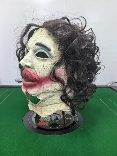 Vista 3 de BravoPlay Máscara facial de cuero para Halloween, disfraz de masacre de Texas para cosplay, espeluznante, accesorios de fiesta para adultos