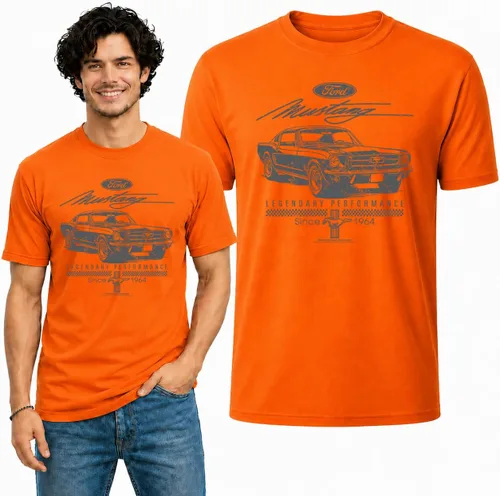 Vista 9 de Wild Bobby Ford Mustang Shirt Legendary Performance Est 1964 Men's T-Shirt Gris jaspeado/Mustang