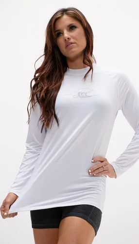 Vista 5 de DEVOPS Camisetas de natación de manga larga UPF 50+ para mujer, protección UV y solar