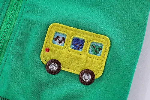 Vista 6 de Mud Kingdom Chalecos para niños y niñas, ropa de abrigo con bonito bordado de dibujos animados Azul