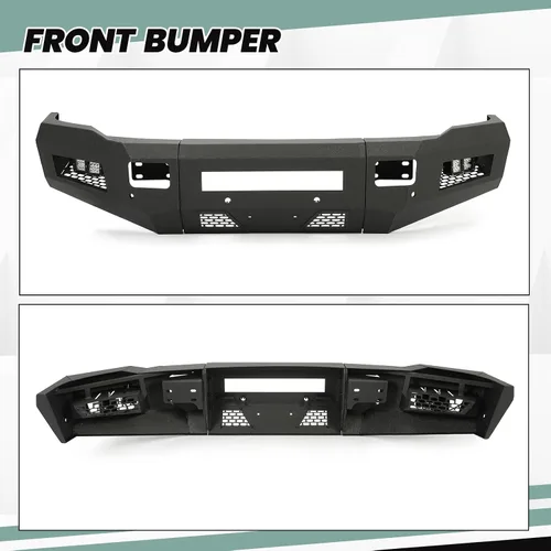 Vista 7 de HECASA Parachoques delantero compatible con Dodge Ram 2500 2010-2018 3500 W/18 W, luces LED, diseño de malla, mantiene los ganchos de remolque