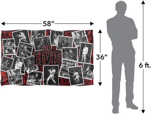 Vista 5 de Manta Elvis Presley Comeback to 68 con licencia oficial Silky Touch Super Soft de 36 x 58 pulgadas