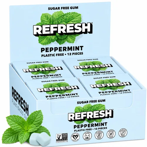 Vista 13 de Refresh Gum Garden Mint, goma de mascar de xilitol natural sin azúcar