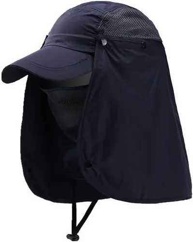 Vista 8 de Sombrero para el sol al aire libre, gorra de protección solar unisex con solapa extraíble para el cuello, sombrero de pesca de secado rápido